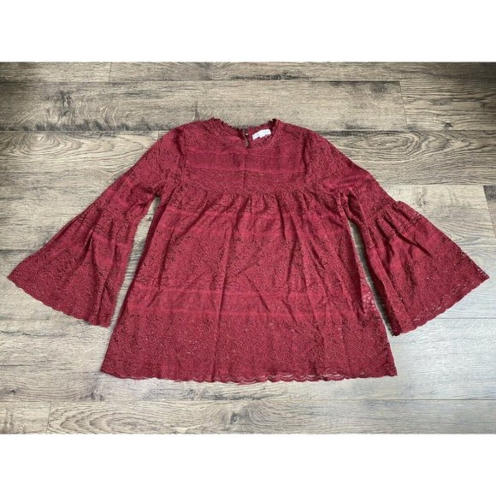 Womens‎ Coco + Jaimeson Bell Sleeve Lace Blouse Size M